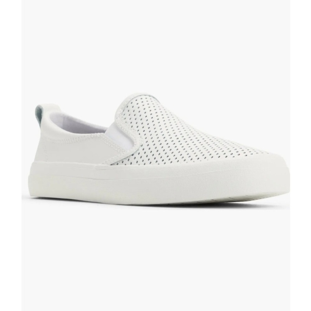 Sperry Women's Crest Twin Gore Perf Slip On Shoes White STS85341 Sz 11M NEW!